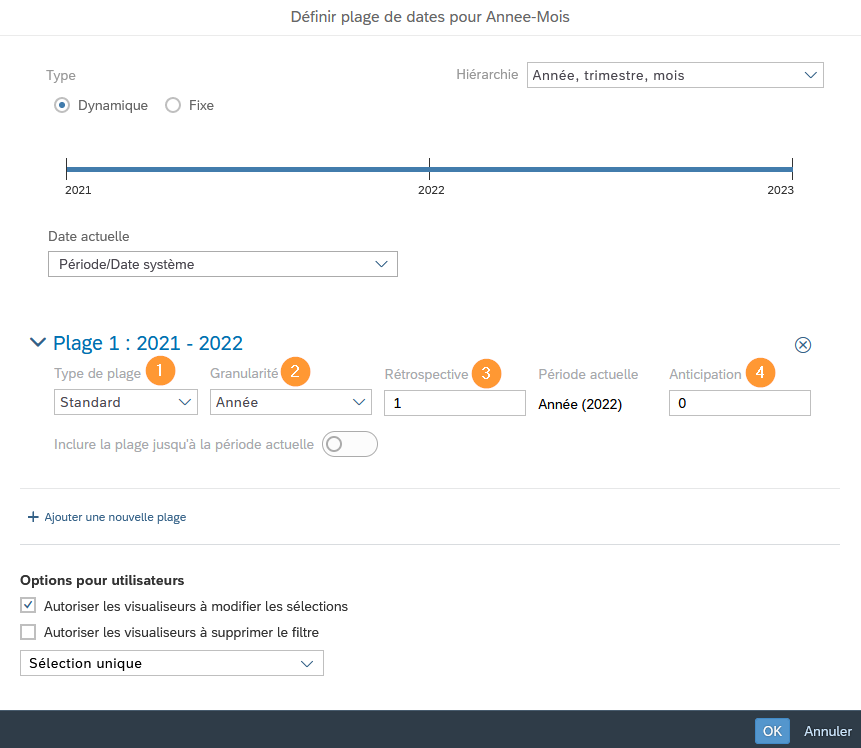 Filtrer par plage - SAP Analytics Cloud