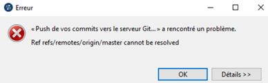 Erreur push commits serveur GIT