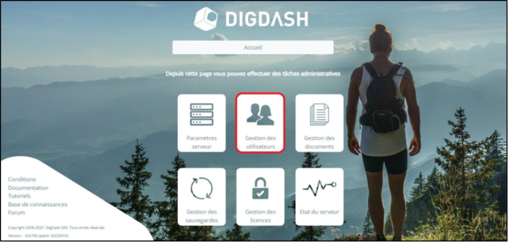 Gestion utilisateurs Digdash