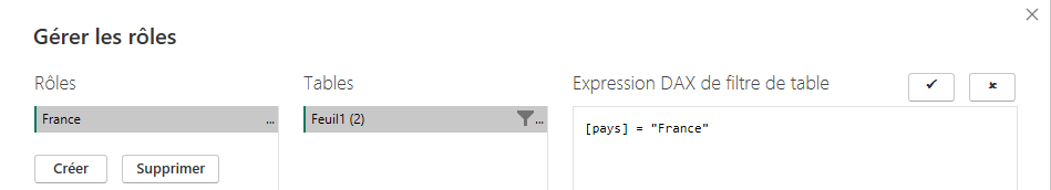 Express DAX filtre de table
