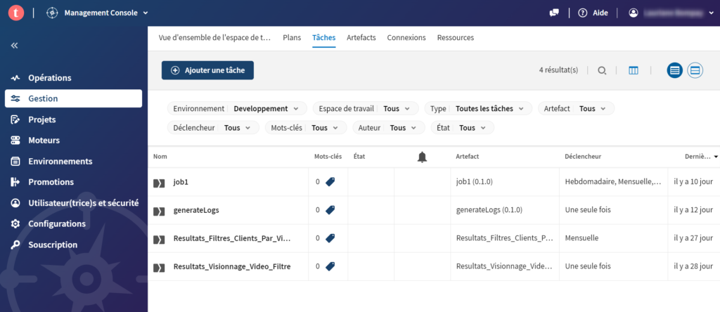 Créer une planification partie gestion