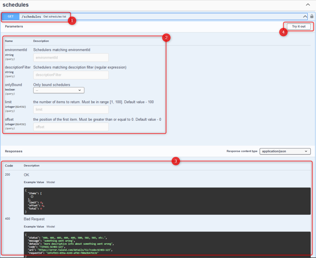 Get schedules API TMC