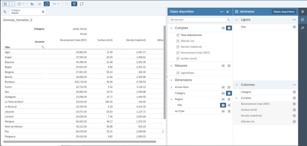 Interface nouvel analyseur de données