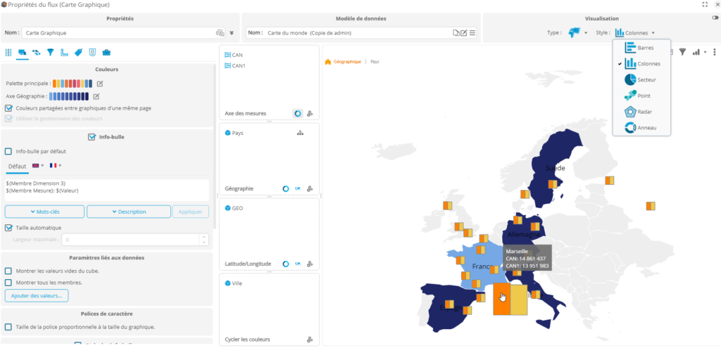 Carte graphique dans la cartographie DigDash