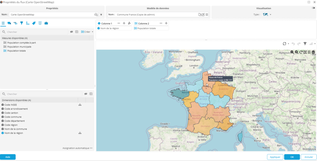 Carte open streetmap dans la cartographie DigDash