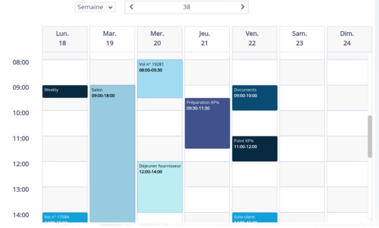 Nouveau design calendrier DigDash