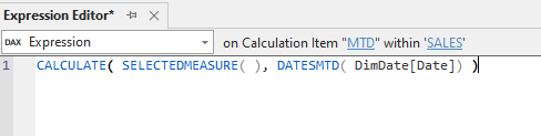 Expression editor calculated group