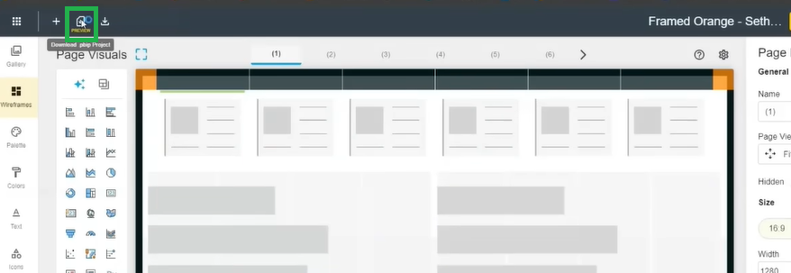 Téléchargement du fichier PBIP personnalisé : palettes, bords...