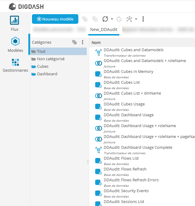 Studio DigDash avec navigation vers le module d’audit.