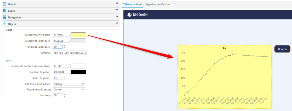 Editeur de thème DigDash 2025R2