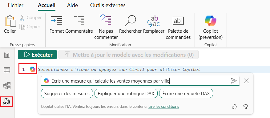 Mesure calculant les ventes moyennes par ville