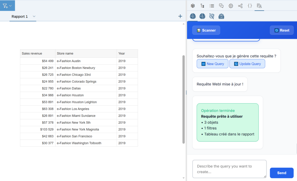 Résultat obtenu après modification de la requête