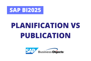 Formation SAP BI2025 : Planification vs Publication
