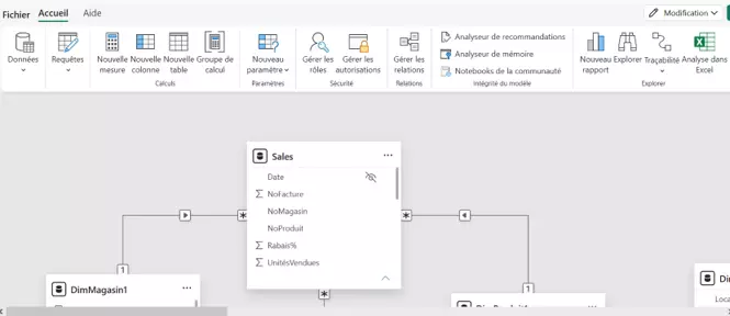 Illustration de la connexion entre un modèle sémantique Power BI et Excel pour analyser les données